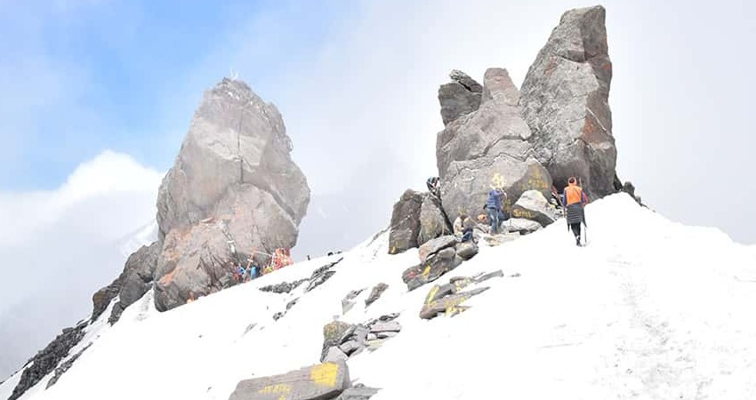 Shrikhand Mahadev is a Hindu pilgrimage site in Kullu, Himachal Pradesh