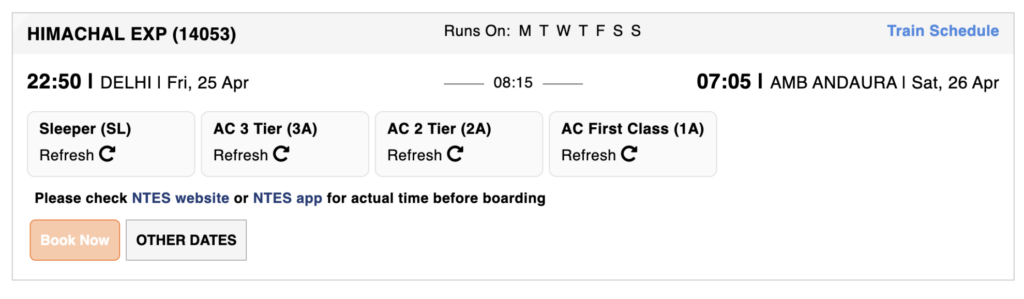 Delhi to Dharamshala – How To Reach by Bus, Air or Train, Weather Status, Distance and More 6 New Delhi to Amb Andaura Train Himachal Express 1980x578 1