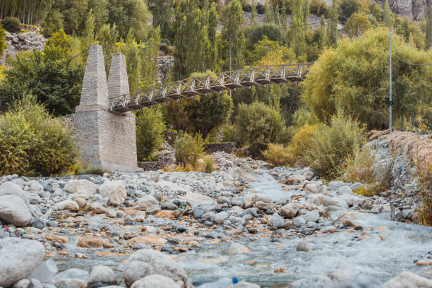 15 Must-Visit Places in Ladakh Beyond Pangong Lake 14 Beautiful scene of the creek and wooden Bridge in Turtuk village