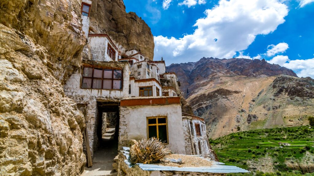 Beyond the Third Axis: How the Nimmu–Padum–Darcha Road Is Rewriting Life, Travel, and Kinship Between Lahaul and Ladakh 4 Cliffside Phuktal Monastery Zanskar